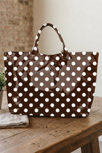 Load image into Gallery viewer, Color black Polka Dot Vinyl Glossy Tote Bag