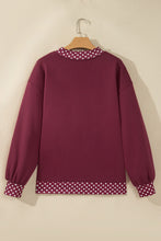 Load image into Gallery viewer, Dark Blue Colorblock Polka Dot Contrast Trim Oversized Sweatshirt