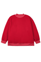Load image into Gallery viewer, Orange Polka Dot Patchwork Round Neck Plus Size Sweatshirt