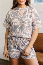 Load image into Gallery viewer, Multicolour Camouflage Loose Tee Drawstring Shorts 2pcs Outfit
