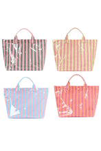 Load image into Gallery viewer, Rainbow Glossy Striped Vinyl Large Tote Bag