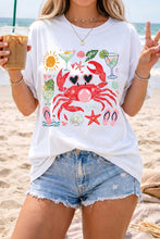Load image into Gallery viewer, White Summer Vacation Crab Graphic Tee