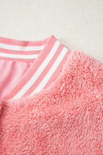 Load image into Gallery viewer, Gossamer Pink Varsity Striped Banding Patchwork Winter Plush Vest