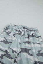 Load image into Gallery viewer, Green Camo Wide Leg Tie Elastic Waist Casual Pants
