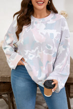 Load image into Gallery viewer, Green Plus Size Camouflage Print Drop Shoulder Loose Pullover Top