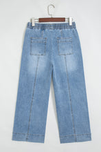 Load image into Gallery viewer, Beau Blue Drawstring Waist Wide Leg Ankle Length Jeans