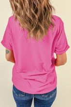 Load image into Gallery viewer, Sachet Pink Flag Pattern Boots Bow Accent Casual Graphic Tee