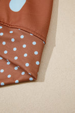 Load image into Gallery viewer, Pink Polka Dot Print Contrast Detail Oversized Tunic Sweatshirt