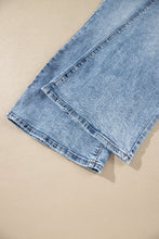 Load image into Gallery viewer, Sail Blue Acid Wash Pocket Detail Flare Jeans