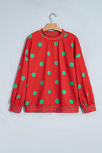 Load image into Gallery viewer, Pink Polka Dot Print Contrast Detail Oversized Tunic Sweatshirt