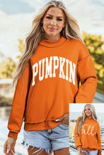 Load image into Gallery viewer, Carrot Pumpkin/Fall Letter Print Mock Neck Tunic Pullover Sweatshirt