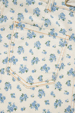 Load image into Gallery viewer, Beige Grommet Knot Waist Floral Barrel Leg Jeans