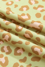 Load image into Gallery viewer, Brown Plus Size Leopard Print Contrast Polka Dot Trim Long Sleeve Top