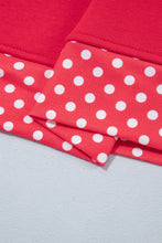 Load image into Gallery viewer, Red Colorblock Polka Dot Contrast Trim Oversized Sweatshirt