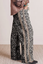 Load image into Gallery viewer, Khaki Leopard Print Drawstring Waist Straight Leg Jeans