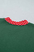 Load image into Gallery viewer, Red Colorblock Polka Dot Contrast Trim Oversized Sweatshirt