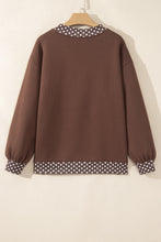 Load image into Gallery viewer, Red Colorblock Polka Dot Contrast Trim Oversized Sweatshirt