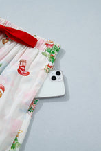 Load image into Gallery viewer, Pink Abstract Christmas Print Long Sleeve Two Piece Shift Lounge Set
