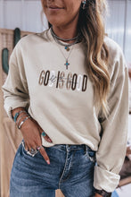 Load image into Gallery viewer, Jet Stream GOD IS GOOD Western Embroidered Letter Crewneck Pullover Sweatshirt
