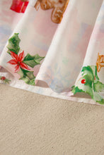 Load image into Gallery viewer, Pink Abstract Christmas Print Long Sleeve Two Piece Shift Lounge Set
