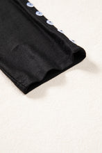 Load image into Gallery viewer, Black 3/4 Sleeve Button Detail Off Shoulder Top