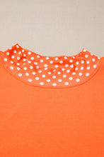 Load image into Gallery viewer, Orange Polka Dot Patchwork Round Neck Plus Size Sweatshirt