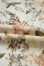 Load image into Gallery viewer, Beige Vintage Style Floral Print High Waist Wide Leg Jeans