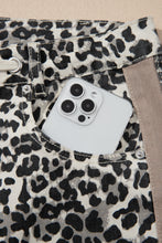 Load image into Gallery viewer, Khaki Leopard Print Drawstring Waist Straight Leg Jeans