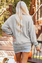 Load image into Gallery viewer, Medium Grey Sequin Western Ghost Print Long Sleeve Round Neck Sweatshirt