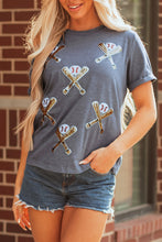 Load image into Gallery viewer, Gray Sequined Game Day Casual Tee