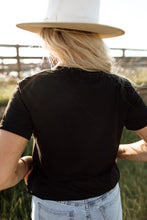 Load image into Gallery viewer, Black Western MAMA Leopard Lightning Graphic Tee