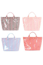 Load image into Gallery viewer, Rainbow Glossy Striped Vinyl Large Tote Bag