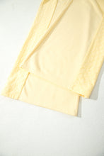 Load image into Gallery viewer, Yellow Cream Eyelet Embroidered Lace Patchwork Cropped Pullover Drawstring Pants Set