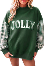 Load image into Gallery viewer, Evergreen Gingham Plaid Oversized Pullover Sweatshirt