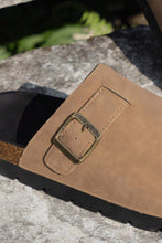 Load image into Gallery viewer, Light French Beige Suede Buckle Detail Slippers