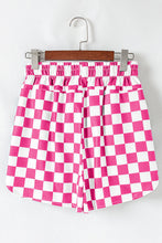 Load image into Gallery viewer, Black Checkered Print High Waist Casual Shorts