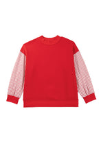 Load image into Gallery viewer, Russet Orange Patchwork Plaid Loose Fit Long Sleeve Plus Size Sweatshirt