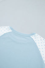 Load image into Gallery viewer, Khaki Polka Dot Patchwork Colorblock Long Sleeve Casual Two Piece Pants Set