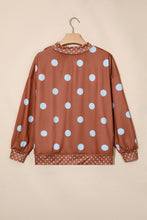 Load image into Gallery viewer, Pink Polka Dot Print Contrast Detail Oversized Tunic Sweatshirt