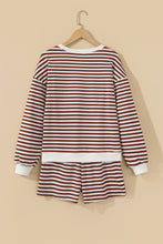 Load image into Gallery viewer, Grapefruit Orange Drop Shoulder Long Sleeve Pullover Elastic Waist Casual Short Set