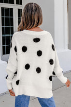 Load image into Gallery viewer, Red Polka Dot Button Front Oversized V Neck Cardigan
