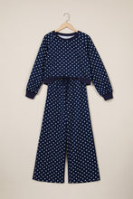 Load image into Gallery viewer, Red Polka Dot Drawstring Wide Leg Long Sleeve Top Pant Set