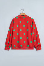 Load image into Gallery viewer, Pink Polka Dot Print Contrast Detail Oversized Tunic Sweatshirt