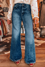 Load image into Gallery viewer, Sail Blue Acid Wash Pocket Detail Flare Jeans