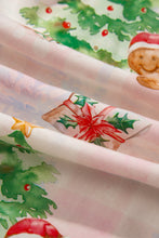 Load image into Gallery viewer, Pink Abstract Christmas Print Long Sleeve Two Piece Shift Lounge Set
