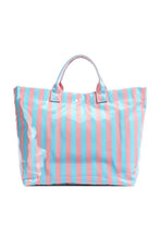Load image into Gallery viewer, Rainbow Glossy Striped Vinyl Large Tote Bag