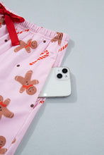 Load image into Gallery viewer, Pink Short Sleeve Placket Shell Button Elastic Waist Lounge Set