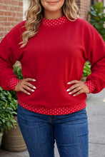 Load image into Gallery viewer, Orange Polka Dot Patchwork Round Neck Plus Size Sweatshirt
