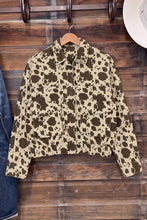 Load image into Gallery viewer, Brown Western Cow Print Cargo Pocket Denim Jacket