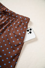 Load image into Gallery viewer, Red Polka Dot Drawstring Wide Leg Long Sleeve Top Pant Set